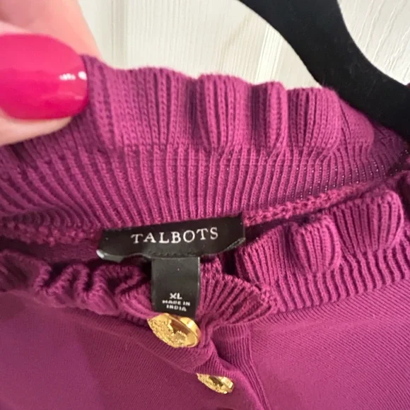Talbots sweatshirt size XL with Gold Buttons - Picture 2 of 6
